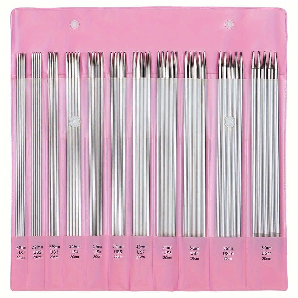 

55pcs/set 20cm Double Tip Stainless Steel Knitting Needle Set