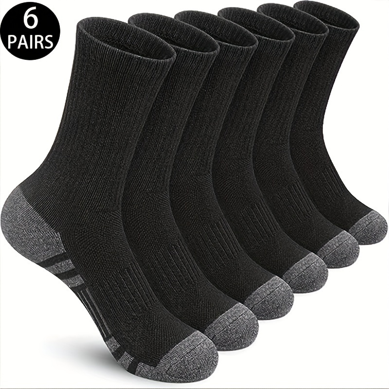 TEMU 6 Crew Socks Set, Mid- Socks Breathable Sports Socks Men/women Casual