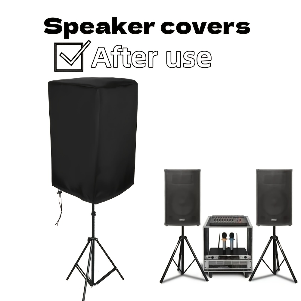 TEMU Oxford Fabric Speaker Covers - Weather-resistant, Easy To , Multiple Sizes For Home Theater & Outdoor Sound Systems, Machine Washable, Protects