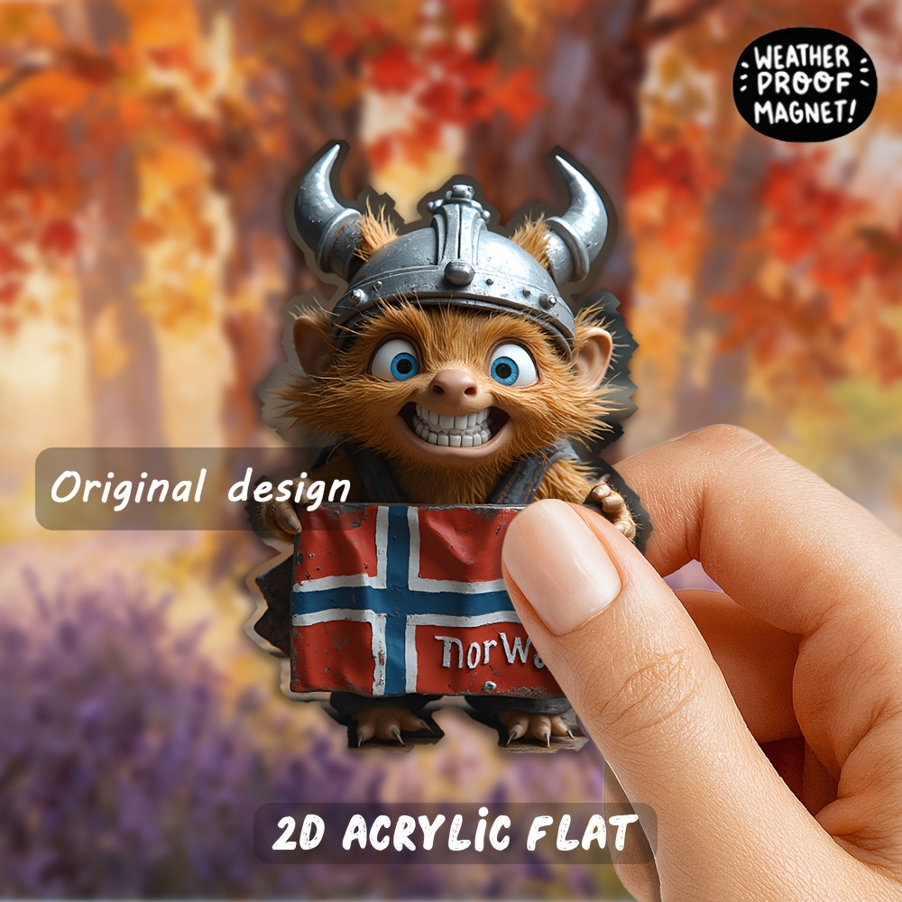 TEMU 1 imán de nevera con noruega, diseño de estilo nórdico, para lavavajillas, material acrílico, artículo de colección, regalo ideal para