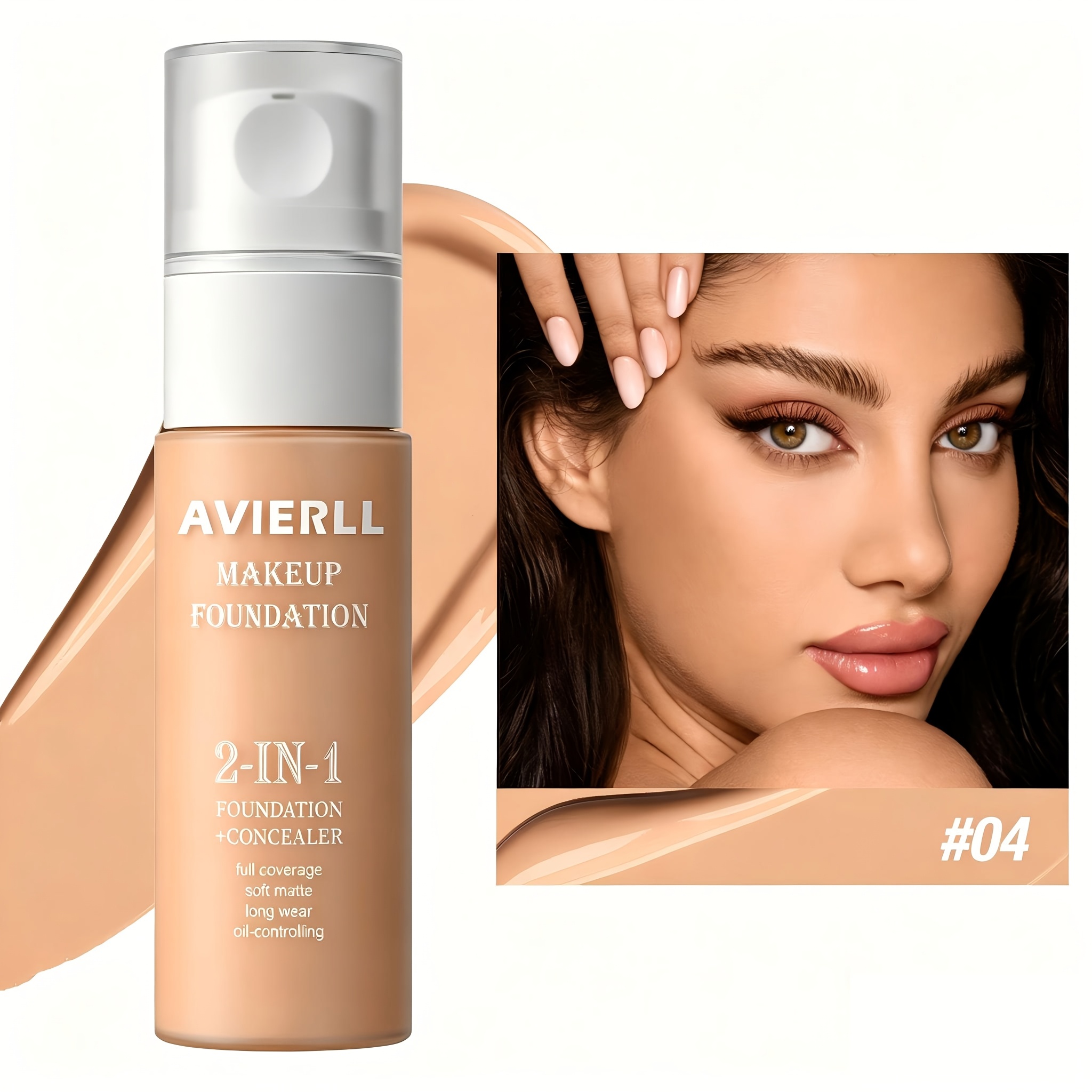 Moisturizing Foundation, Concealer, Waterproof Face Makeup Base, Makeup Suitable For Ladies Cosmetics Mother's Day Gift, Avierll, 40g/1.41 Oz, 1pc