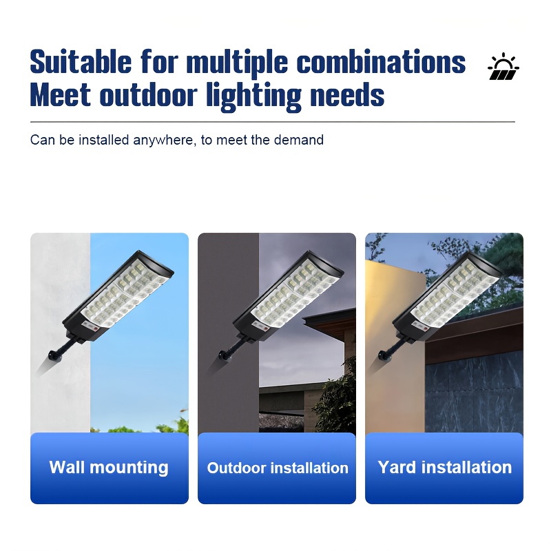2pcs/1pc - Powerful LED solar outdoor garden lights, outdoor wide-angle lighting fixtures, motion-sensing street lights, with human body sensing and automatic sensing switches - suitable for garden, garage, and camper decoration lighting