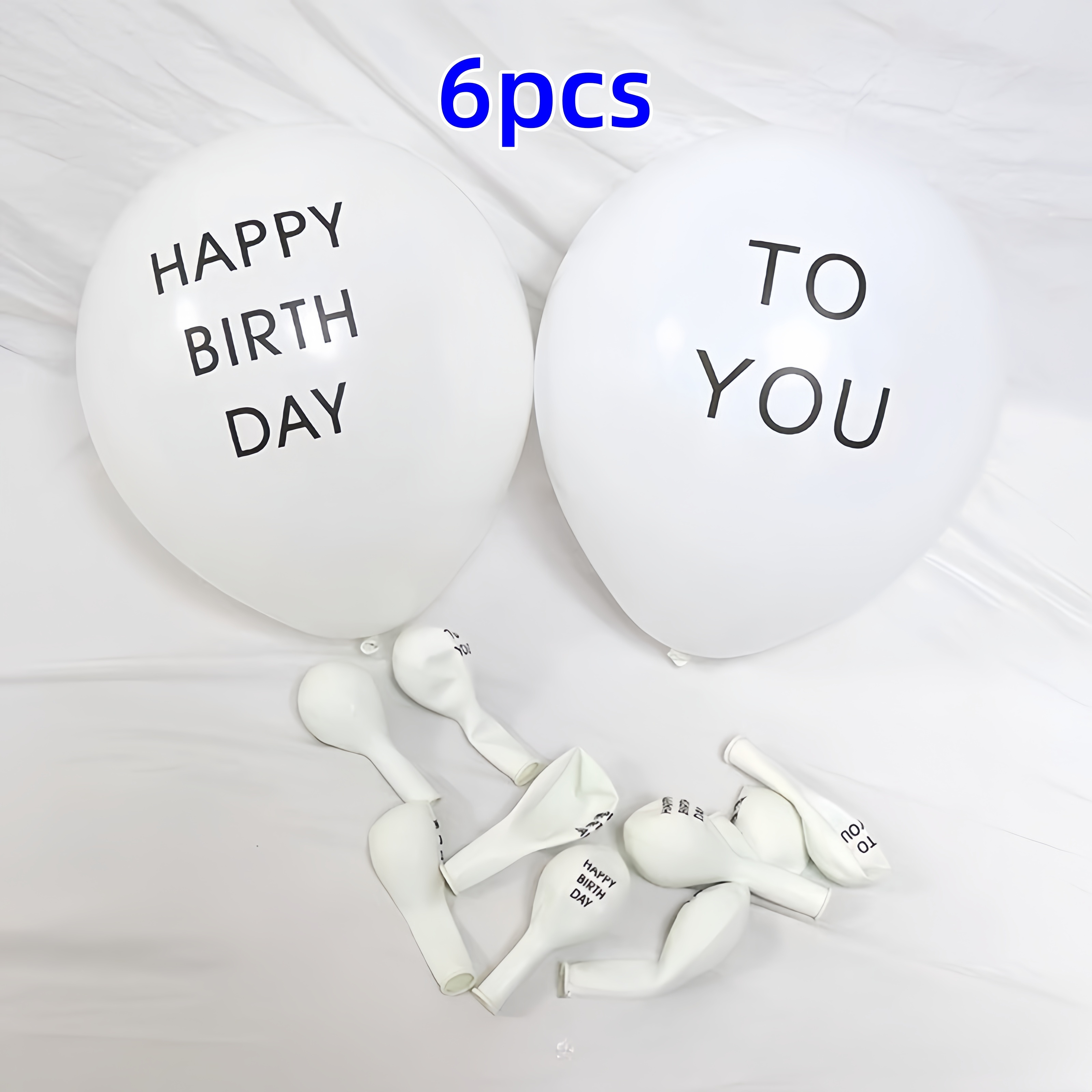 6/10/24pcs Happy Birthday To You White Latex Balloons,vibrant Happy Birthday Balloons -round, Latex, Indoor Celebrations, Weddings, And - Perfect For Memories