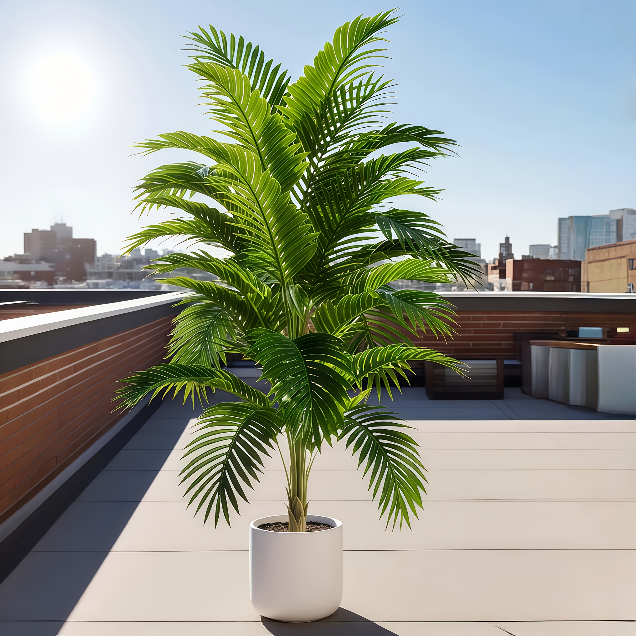 1 Super Large Artificial Palm Tree with Dense Leaves and UV Resistance - UV-resistant Indoor/outdoor Decoration, Dense Green Leaves, Maintenance-free Fake Tree, Without Flowerpot, Suitable for Home, Office, Wedding, Party - Suitable for All Seasons