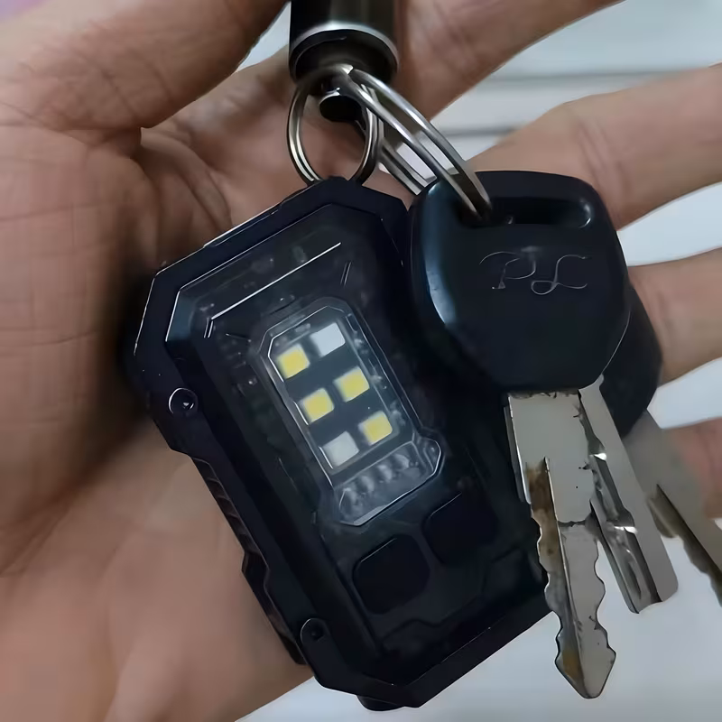 set of 4 clip on flashlights 2 black and 2 white rechargeable mini edc keychain light compact cob flashlight for activities running hiking camping walking usb c rechargeable warning for christmas gifts Product details 5