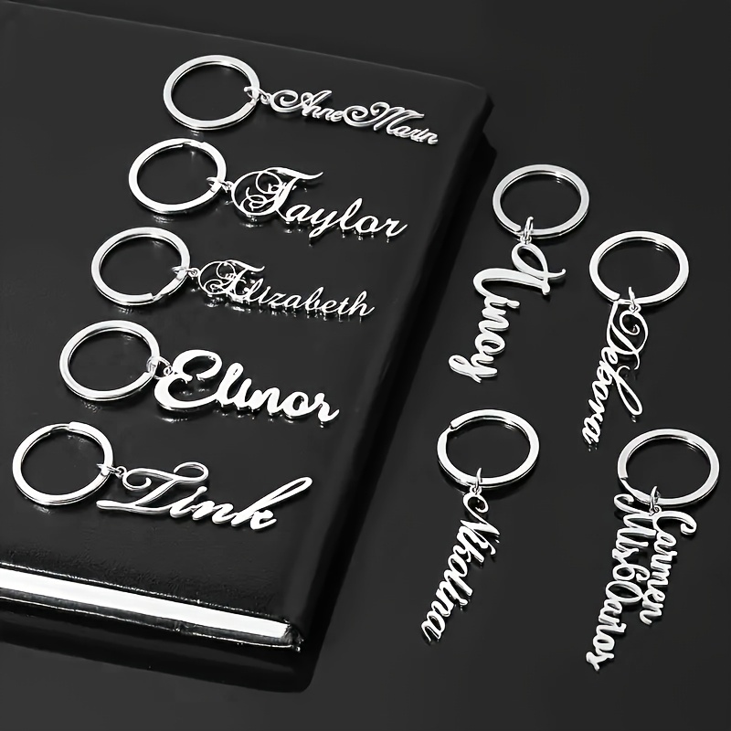 custom name keychain personalized stainless steel letter key ring unique name tag a unique gift for women men fathers day mothers day valentines day and special occasions personalized decorative
