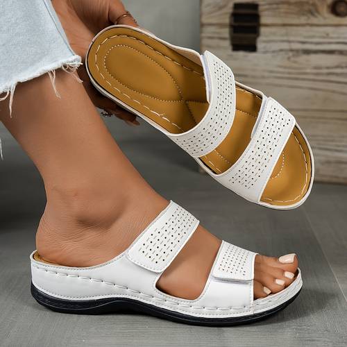 womens sandals two strap open toe wedge sandals featuring closure lightweight casual for women summer slip ons