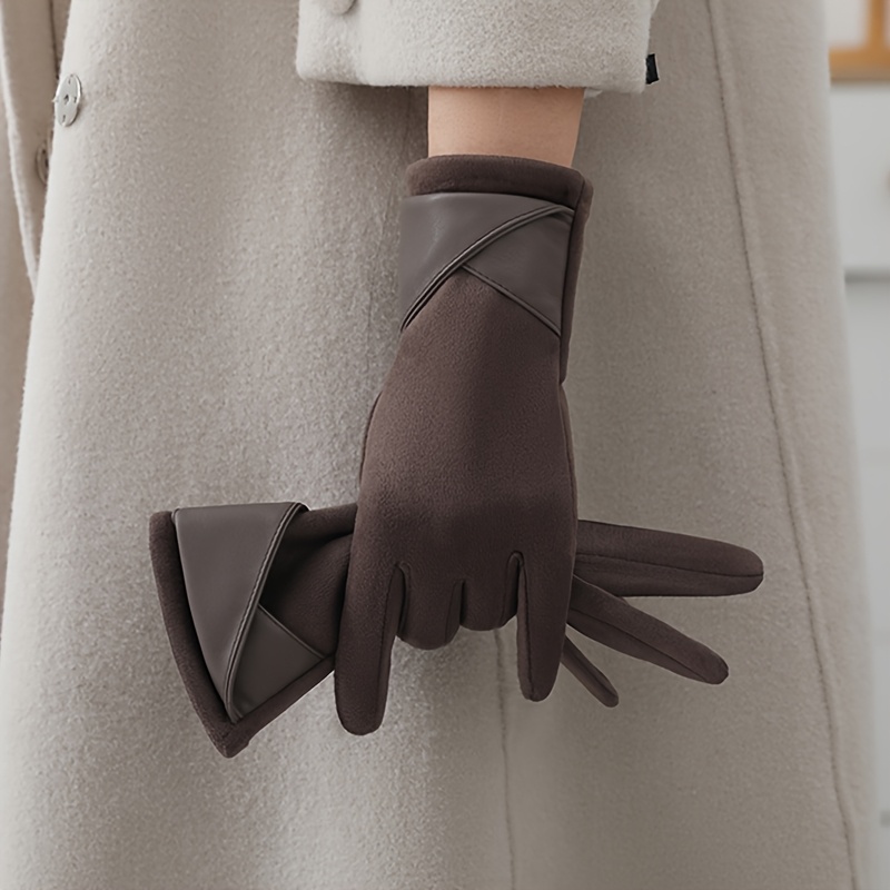 TEMU New Warm Women's Gloves For Autumn And Winter, With Anti-cold And Thick Velvet, And Touch Screen