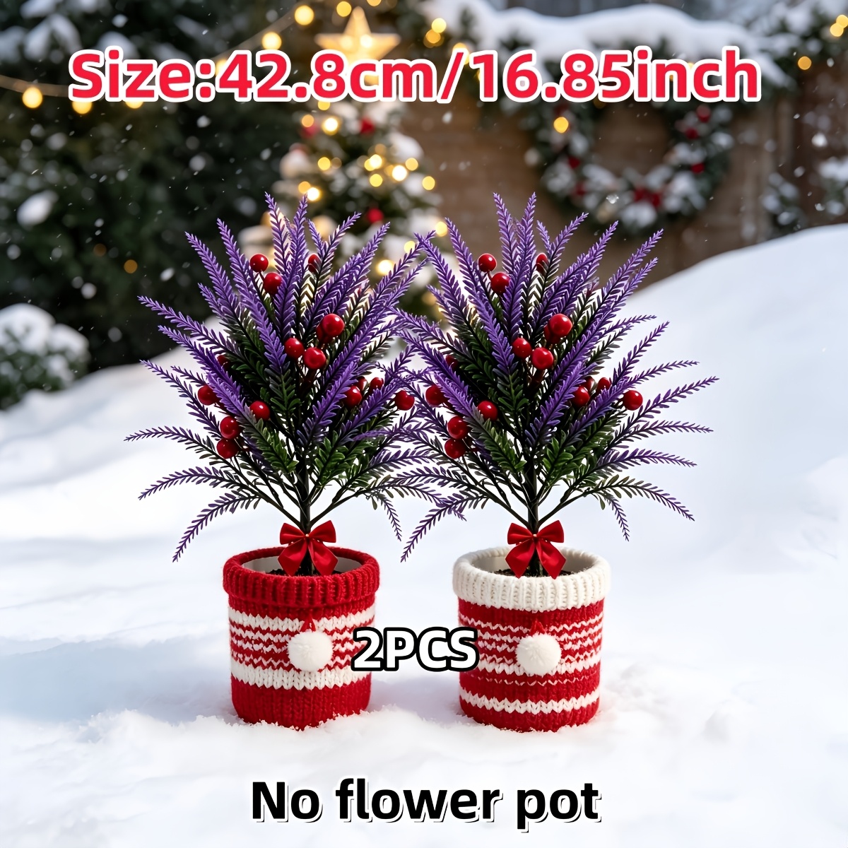 TEMU Berries With Bow Tie Artificial Green Plant, Exquisite Shape, Purple Lavender And Berries, With Delicate Bow Tie, Full Of Atmosphere, Designed
