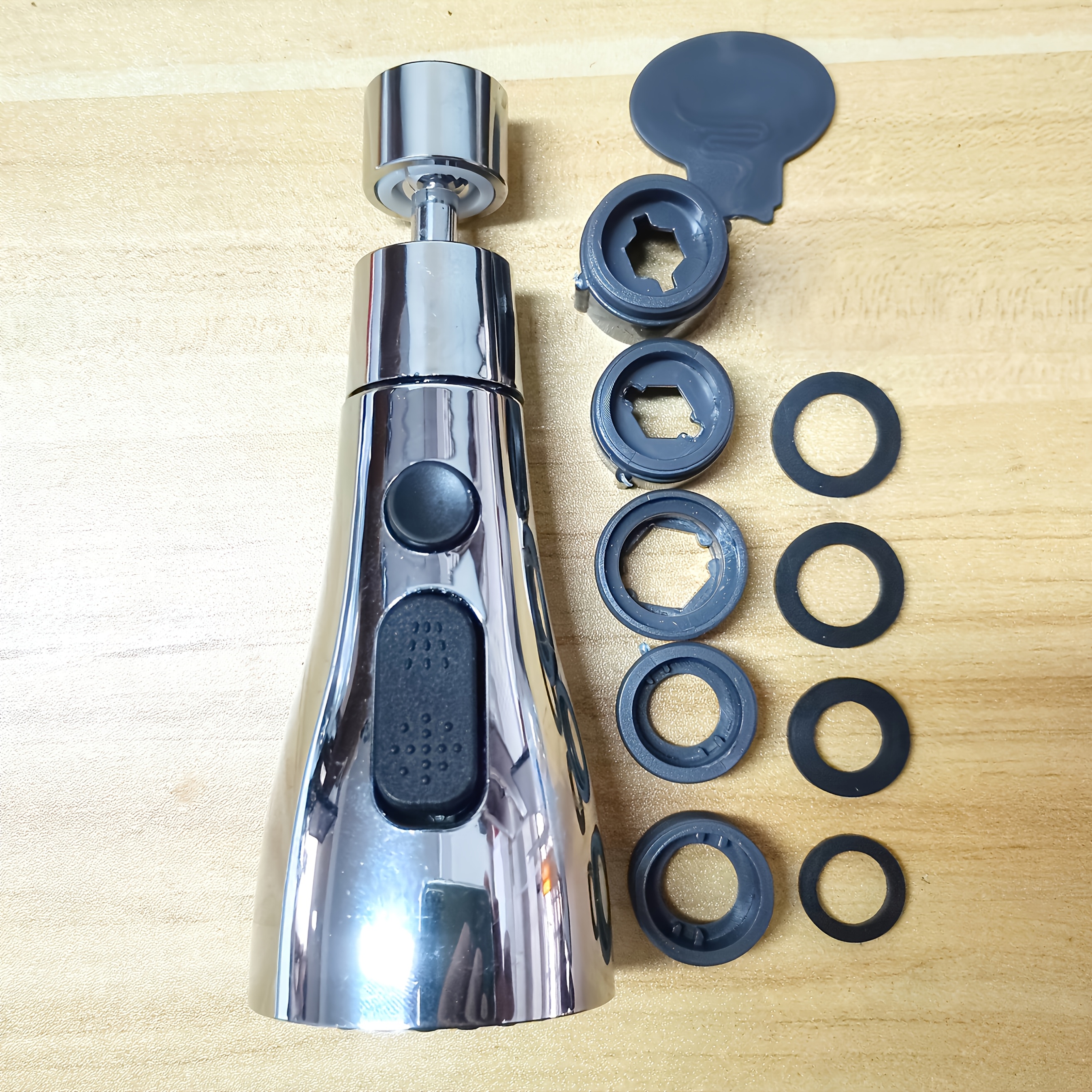 Kitchen Faucet.3 Water Outlet .faucet Accessories.extension.aerator.water- And Pressure Boosting.20 To 24mm Diameter Mount Adapters Universal Rotating Faucet With Scraping And Washing Water Outlet