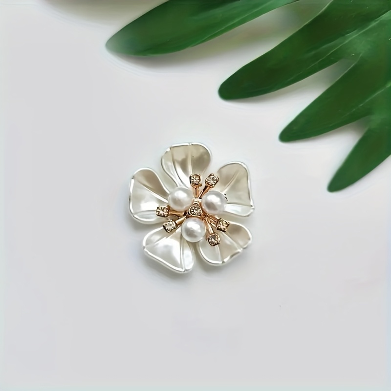 E-shop 10 Stück Acryl Weiße Blumen Perlenfäden, zur Herstellung von Schuh- und Dekorationen