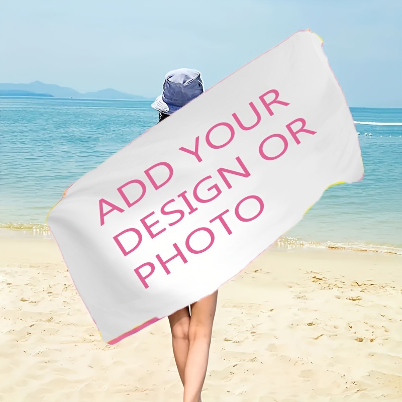 

Custom Photo Microfiber Beach Towel, Personalized Soft Comfortable Towel For Vacation, Surfing, Yoga, Camping, Outdoor Activities