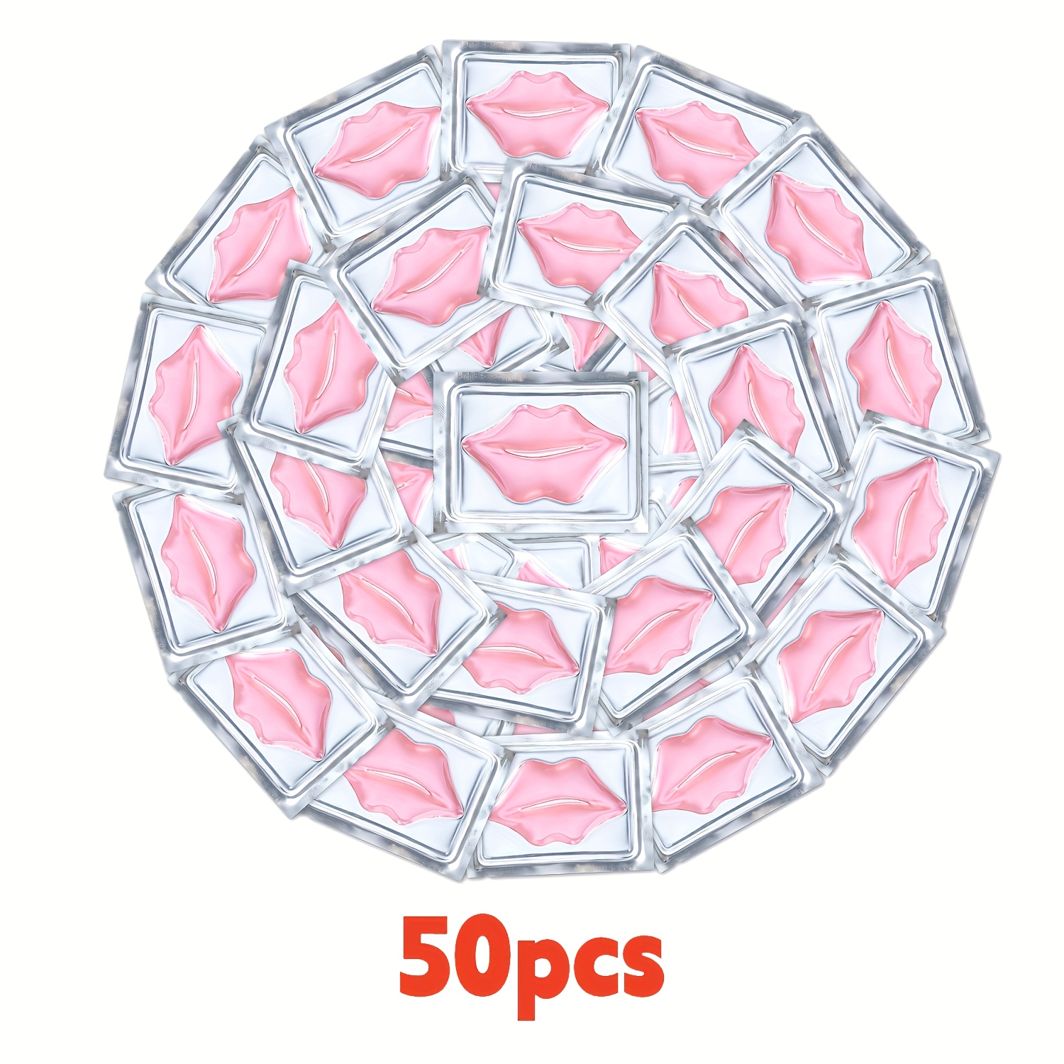 TEMU 50pcs Crystal Lip Mask (pink Moisturizing Type), For The Care Of Lips - Can, And Make Your Lips Look Pink And Fresh - Suitable As A Gift For