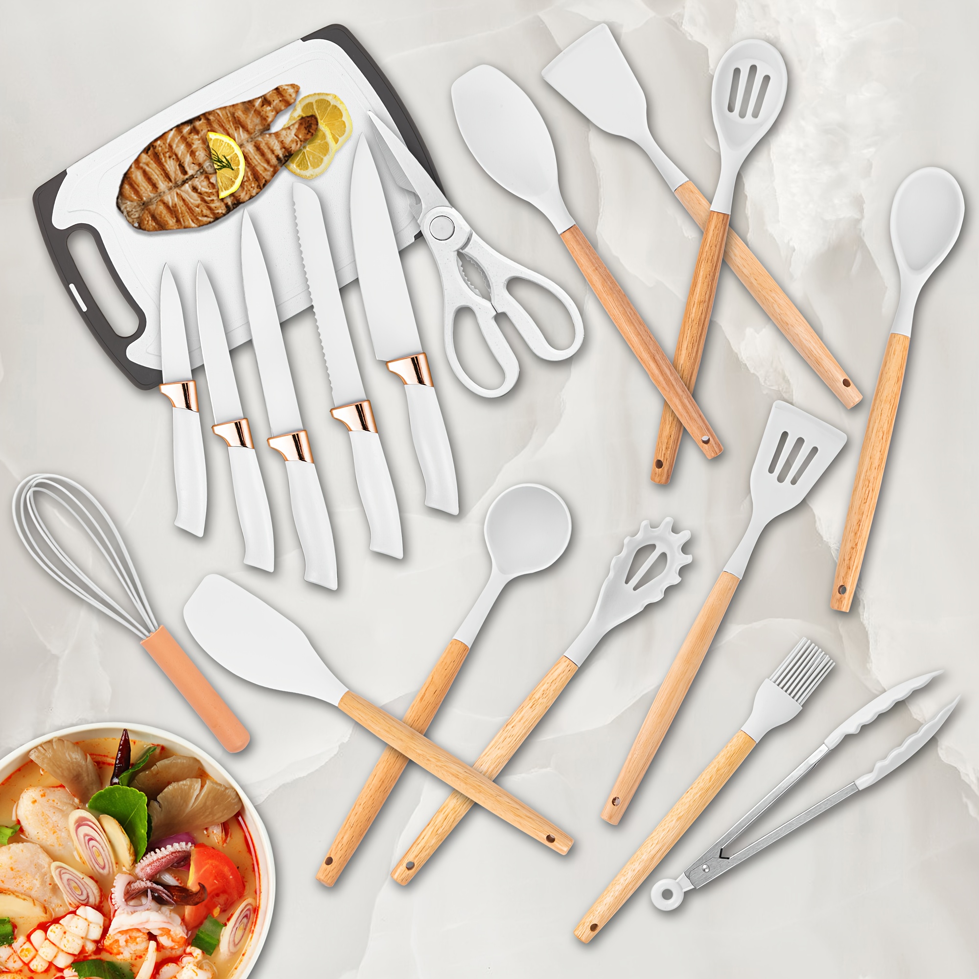 19 Silicone Kitchen Utensil Knife Set