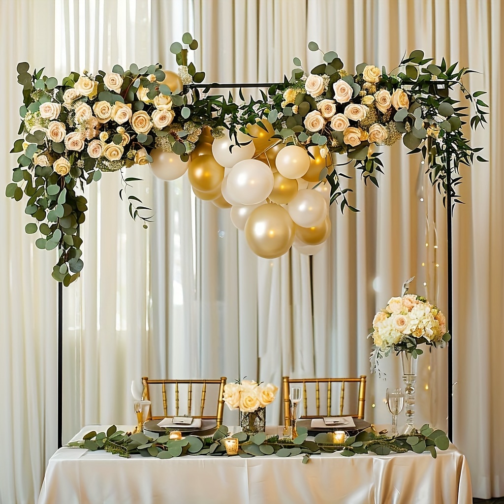 Over The Table Rod Stand With Clamps Adjustable 37.4 Inch Tall 94.5 Inch Length Black Metal Balloon Table Arch Hanging For Wedding Birthday Party Halloween Christmas Decoration