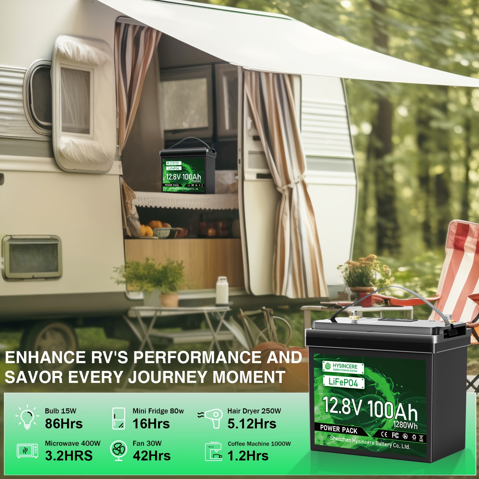 12 8v 100ah lifepo4 lithium battery   with 100a bms   for rvs   off grid   rechargeable   trolling motor   trailer 8