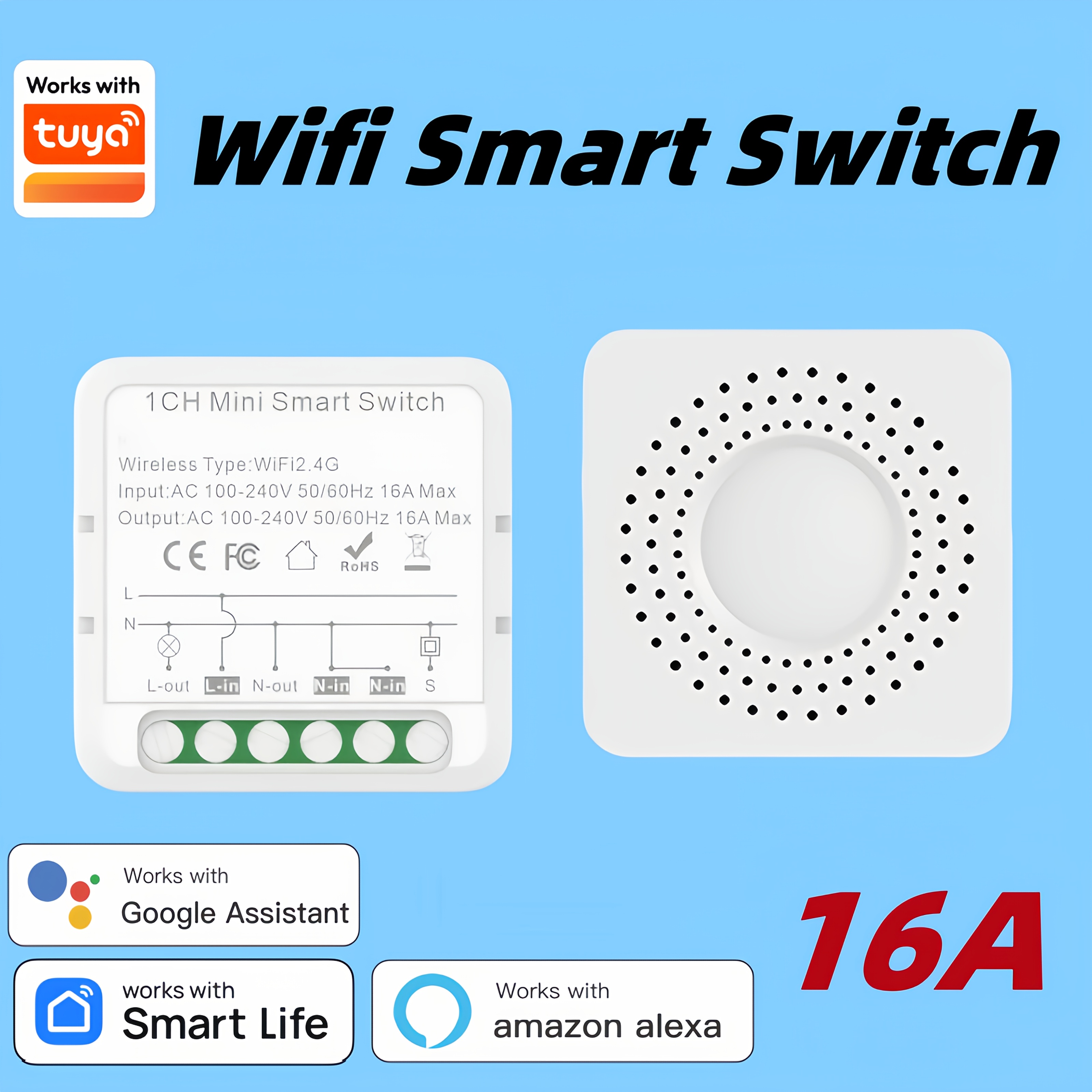 inteligente 16a compatible alexa inalámbrico Temu Ecuador
