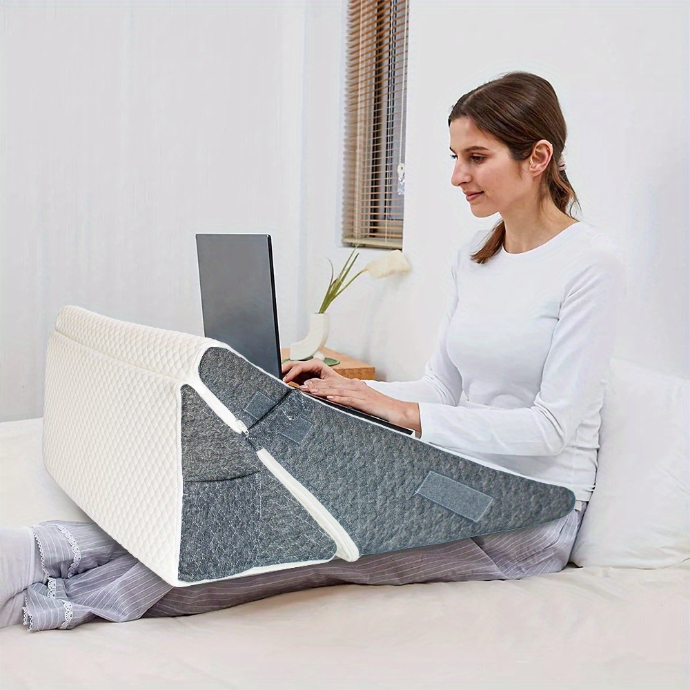 Wedge Pillow Headboard, 3pcs Orthopedic Bed Wedge Pillows Set for After Surgery, Adjustable Pillow Wedge for Acid Reflux&Back Relief, Sleeping, Back Pillow for Bed Sitting Up, White/Grey - Image 8