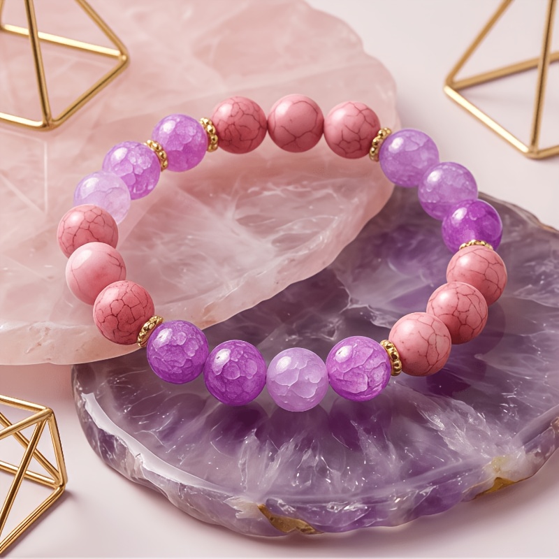Light Luxury Natural Stone Self-Love Theme Bracelet, Everyday Wear