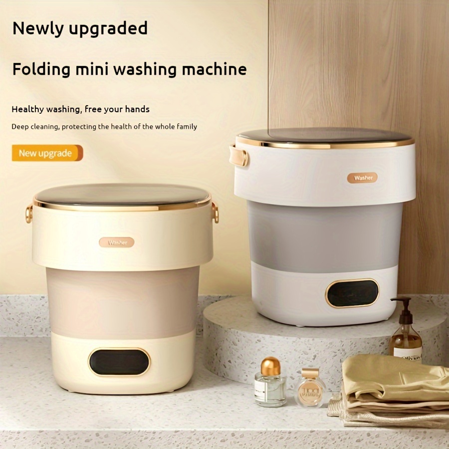 

Machine à Laver Portable Compacte de 13L - Pliable, pour Sous-Vêtements, Chaussettes & Vêtements de Bébé | un Panier à Centrifuger & un Sac de Lavage | Parfaite pour les Appartements, les & les Hôtels