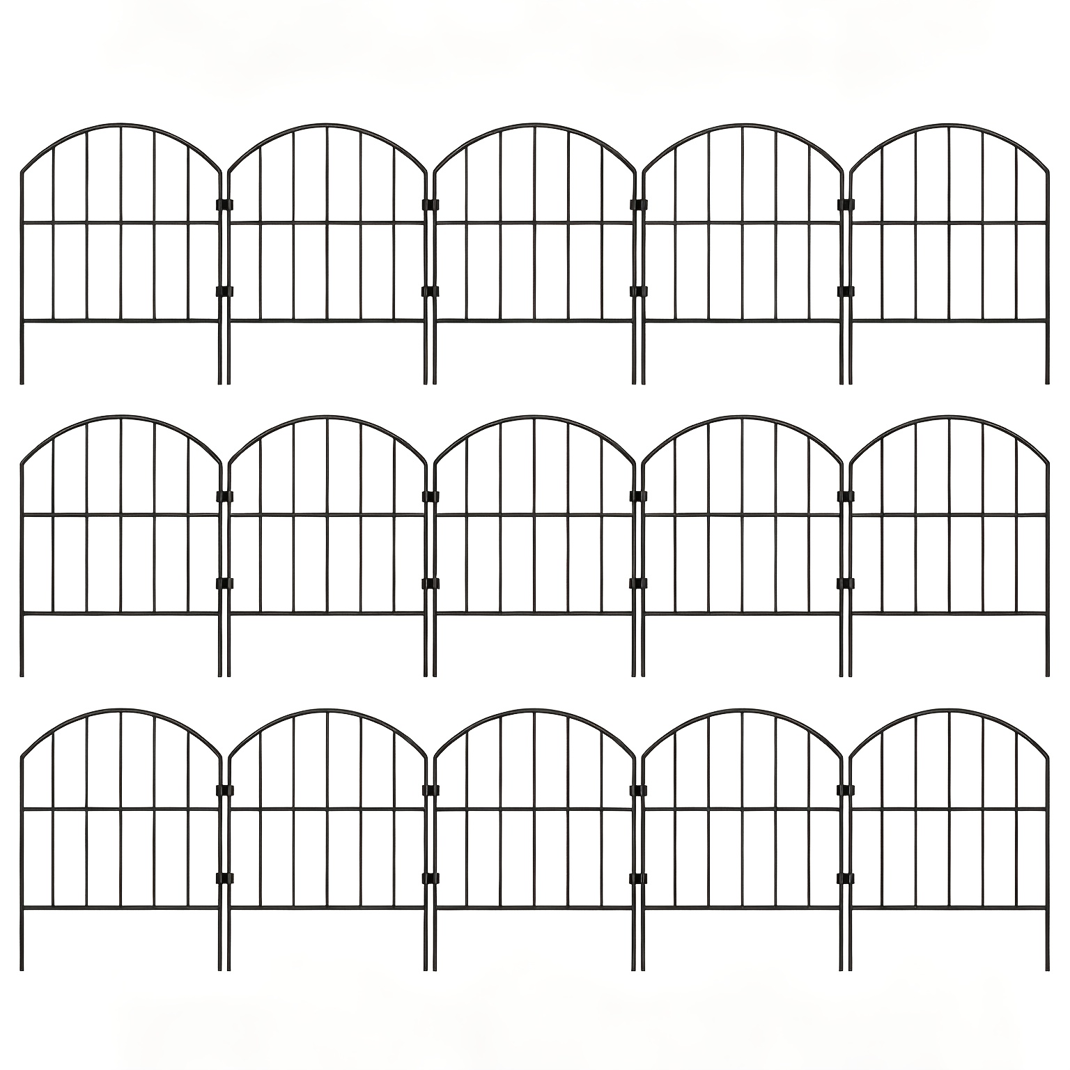 TEMU [3d] Decorative Fencing, 28pcs Pack Of Metal Fencing, Yard Poultry And Small Animal Barriers, Suitable For Yards, , And Gardens.