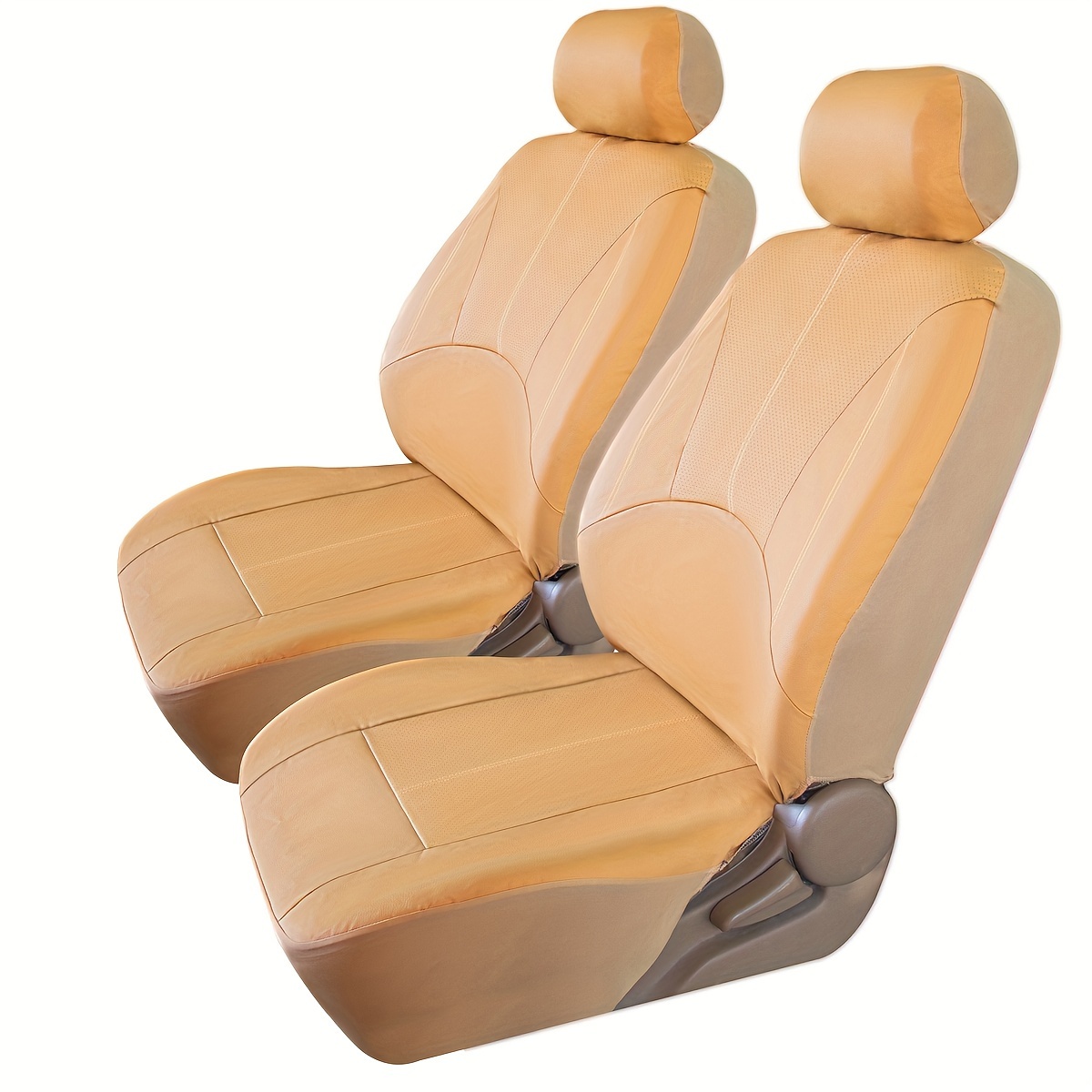 TEMU Perforated Synthetic Leather Car Seat Covers High Quality Front Pair Seat Universal Fit Most Cars Breathable Suitable 2
