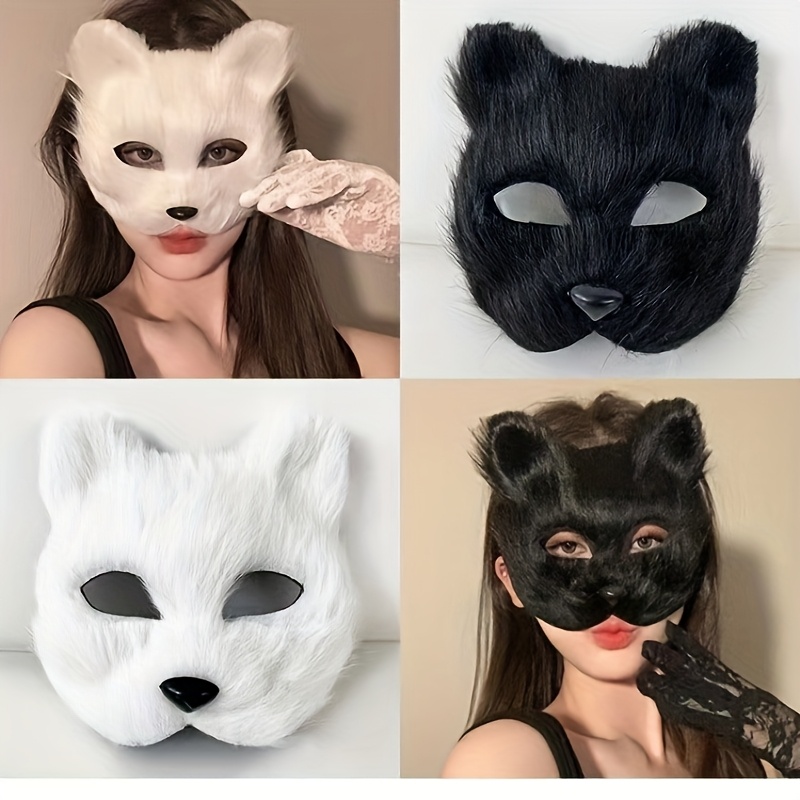 

Animal-themed Cosplay Party Mask Set With Gloves, Pp Material Fur Masks For Masquerade And , Asian Collection, No Power Required