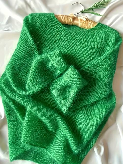 Women s Elegant Sweater - Stretchy Pullover with Round Neck, Non-See-Through Solid Emerald Green Sweater for Spring/Fall/Winter, Everyday & Formal Outfits (Hand Wash/ ), Cute Sweaters, Formal Attire, Vintage Aesthetic, High , Versatile Clothing, Classic Knitwear, Soft Fabric, Cozy Knitwear, Casual Outfit