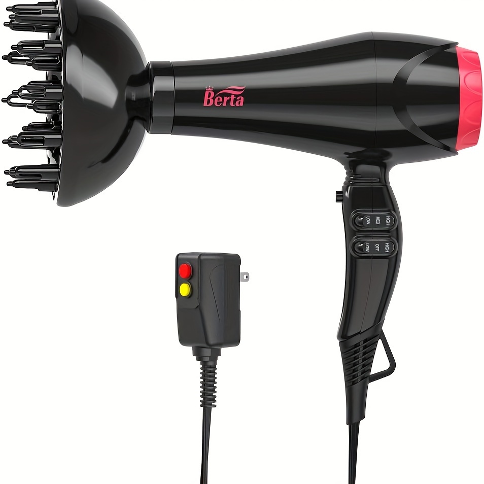 

1pc/1875w Hair Dryer Negative Hair Dryer Professional Salon Hair Dryer 2 Heat Settings Cool Button Blow Dryer Blow Dryer With Ac Motor Concentrator Nozzle & Diffuser