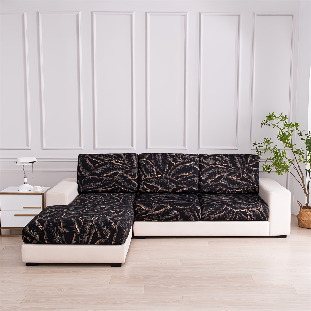 E-shop 1-tlg. haustierfreundlicher Sofabezug mit Blatt- Federdruck, maschinenwaschbar, haustierfreundlicher Sofaschonbezug im böhmischen Stil aus