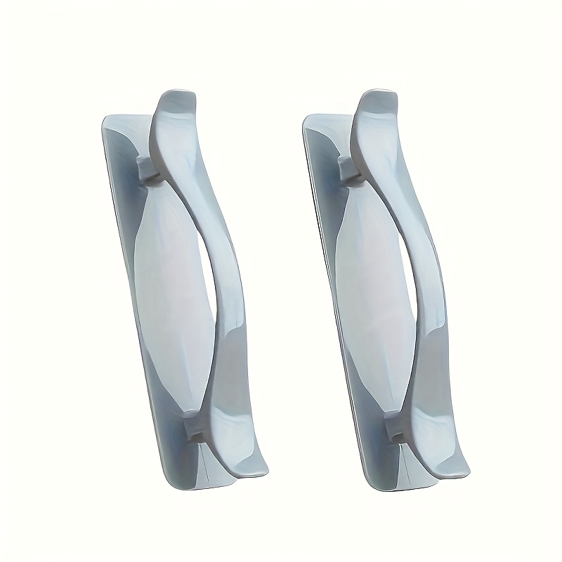 TEMU 2pcs Hole-free Window Cabinet Refrigerator Handle - Heavy-duty Adhesive Door Clip, Suitable For Glass Sliding Doors, Wardrobes, Freezers,