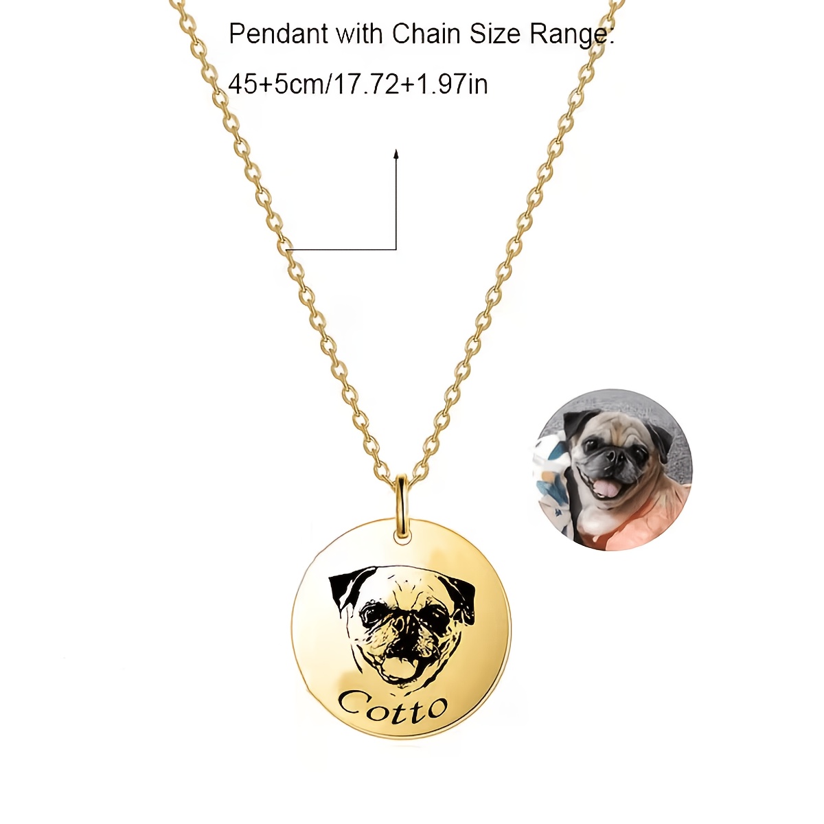 Personalized Custom Photo Round Necklace — Gift for Men & Women