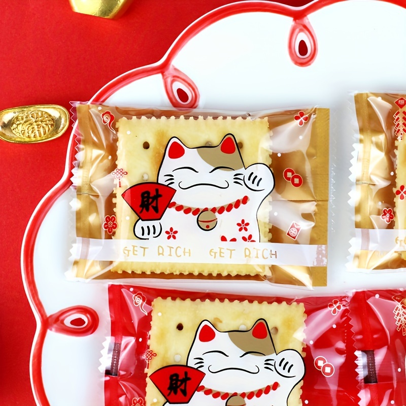 

- Cat Plastic Packaging For Cookies, & - Sealable Treat For Chinese New &