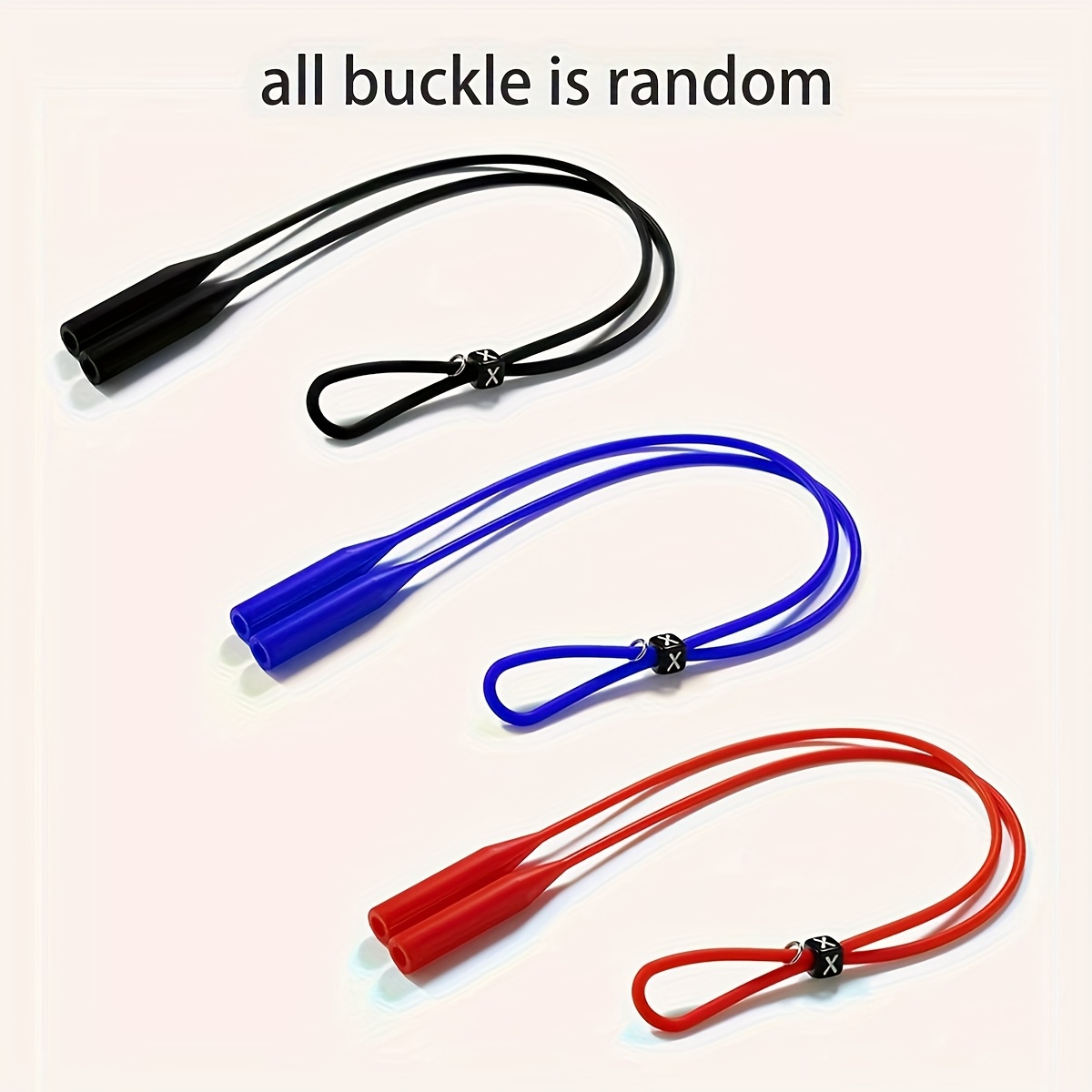Image of 3pcs Adjustable Random Letter Silicone Glasses Rope Anti-slip Glasses Rope Glasses Reading Glasses Chain Hanging Rope For Women And Men