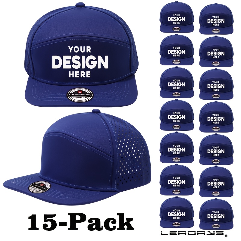 15-Pack Customizable Performance Snapback Hats for Men and Women