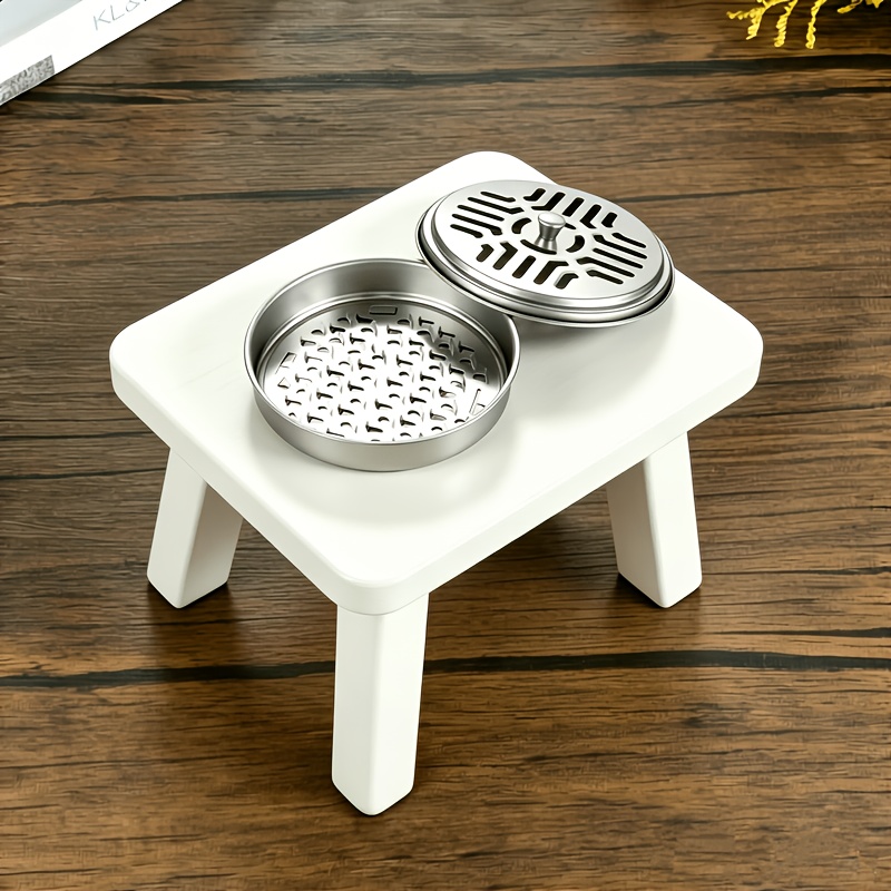 TEMU A Set Of 3pcs Including 1 Lid + 1 Divider Box + 1 Stove Body. Stainless Steel Coil Box With Lid, Fireproof Coil Holder, Portable, For Indoor And