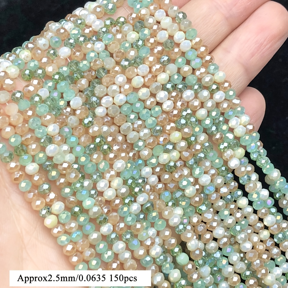 TEMU 150pcs Annebeads Ab Apricot & Apricot Flat Glass Beads - Ab Suitable For Jewelry Making, Diy Crafts, Necklace/bracelet Beads, Phone Charm, Gift
