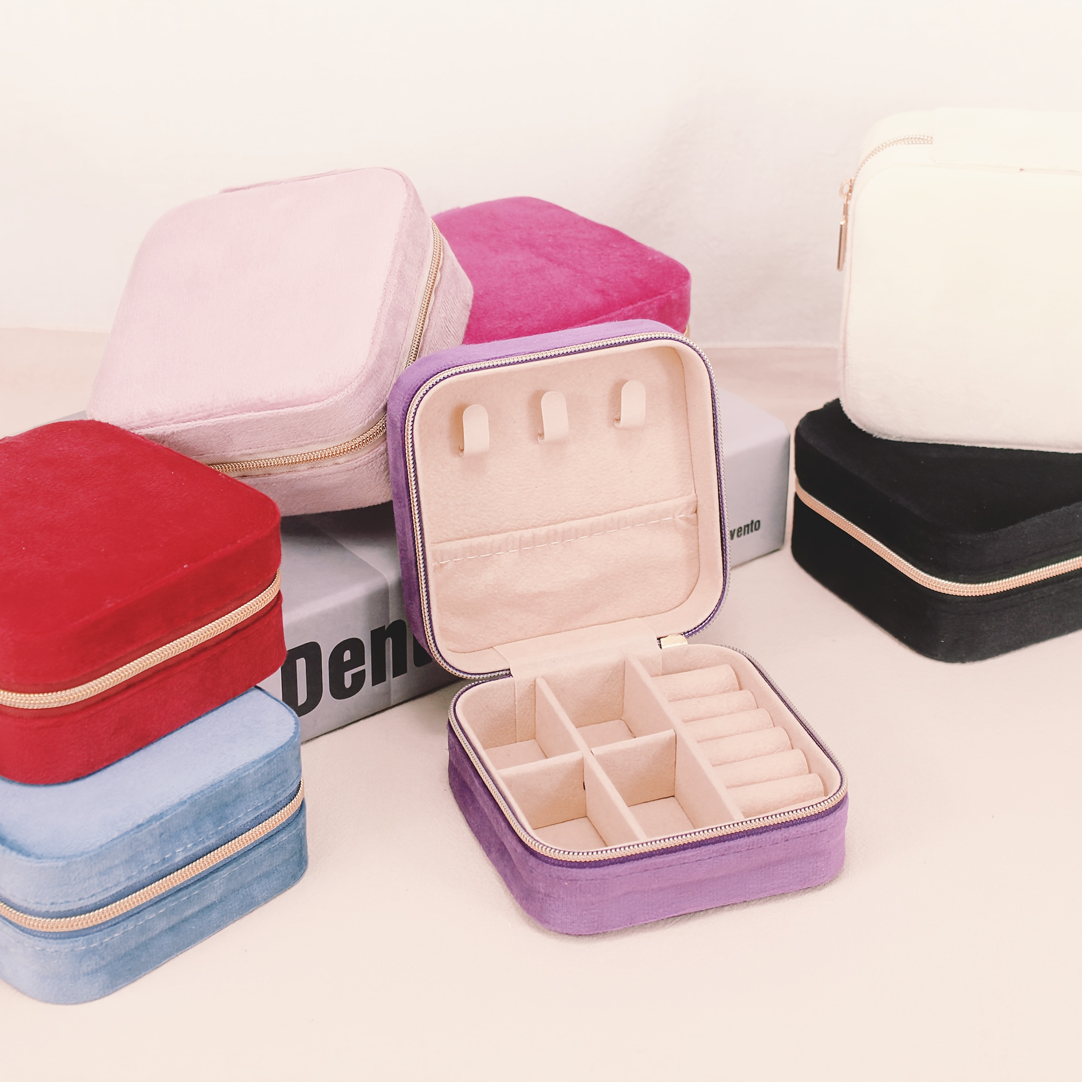 jewelry boxes watch tabletop suede classic   polished zipper best for christmas   thanksgiving Product details 0