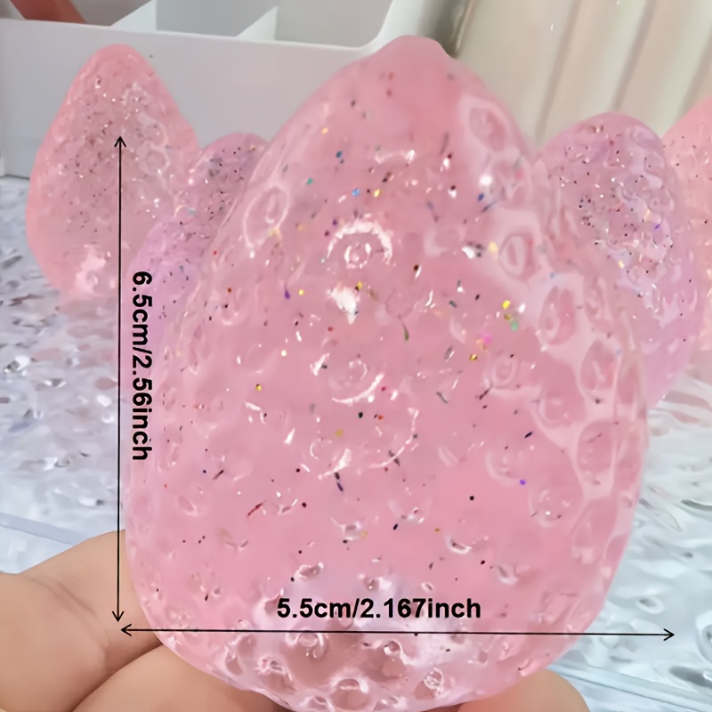 Transparent Strawberry Relax Squeeze Toy - Soft TPU Material, Easy-Clean DIY Squeeze Toy for Adults & Kids, Christmas Party Favors, Home Decor Gift, Playful Design, Durablethermoplastic