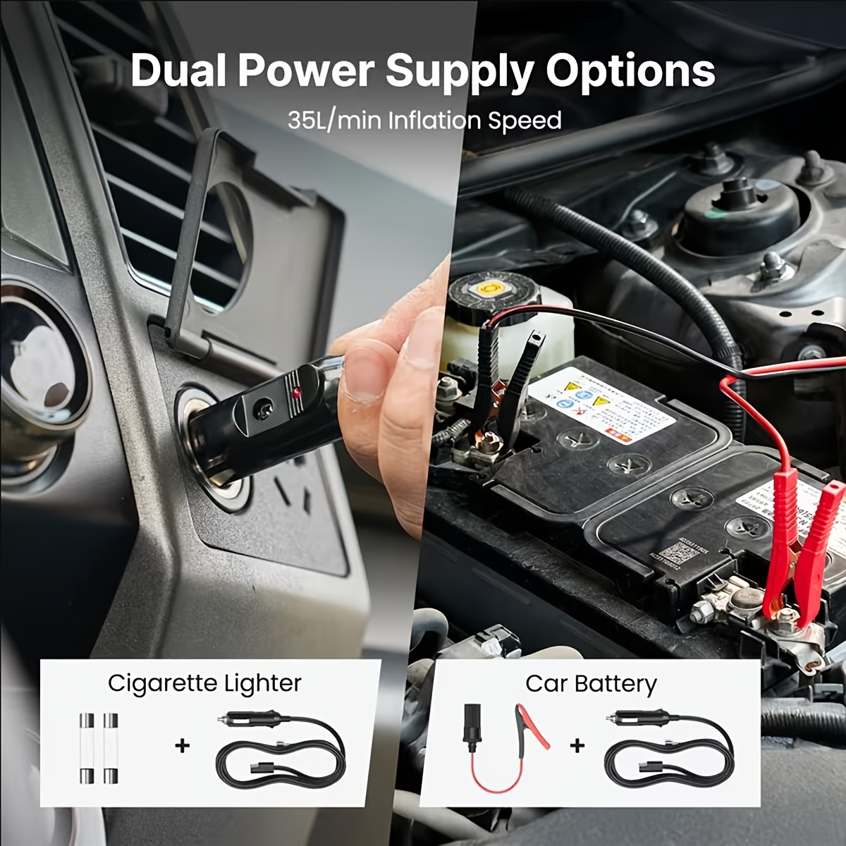 12V Electric Hydraulic Car Jack with Tire Compressor & LED Work Light