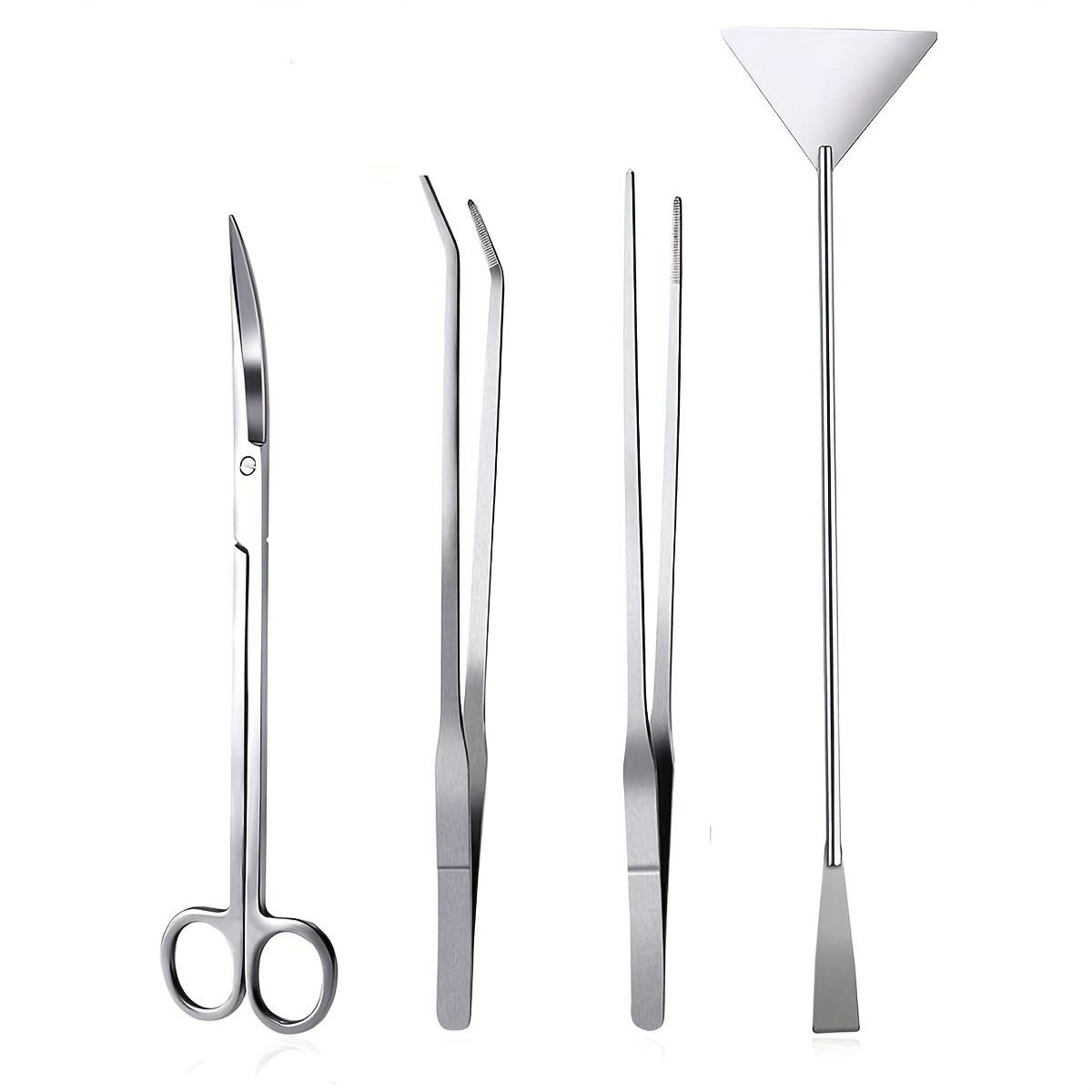 

A Set Of 4 Pieces Including Landscaping Tools, Long , , Spatula, And A Four-in-one Steel Set, Suitable For Starter Kits, Tanks, And Aquariums.