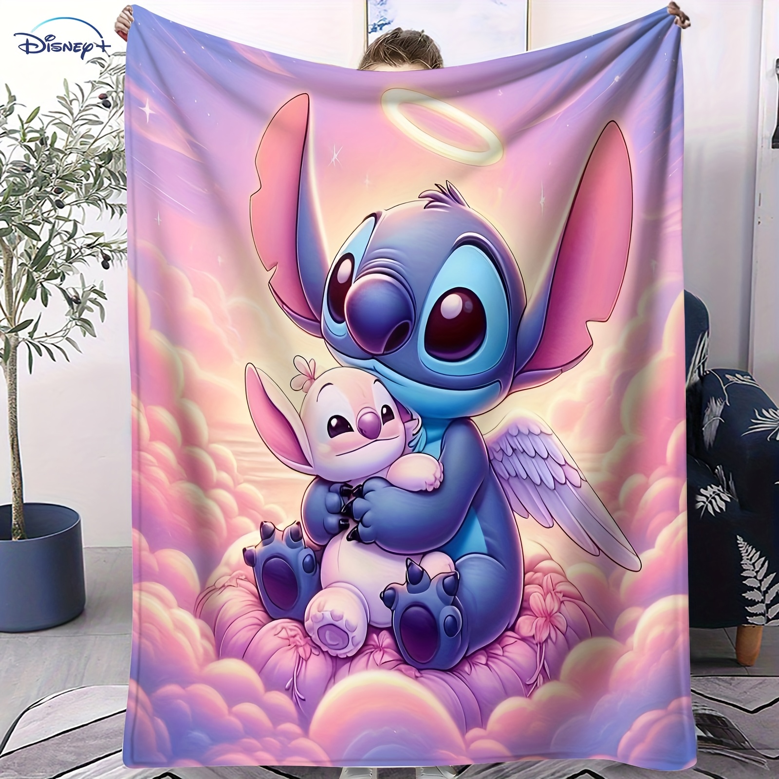 

Disney Stitch & Fleece Blanket - Soft, Lightweight, | Vibrant Cartoon Design For Sofa, Bed, Office, Travel | Machine Washable, Polyester .0%