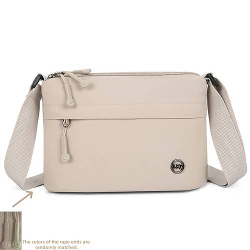 new solid color womens shoulder bag multi compartment storage crossbody bag simple and elegant small square bag trendy shopping fashionable and casual waist bag beige bag zipper cord in random colors