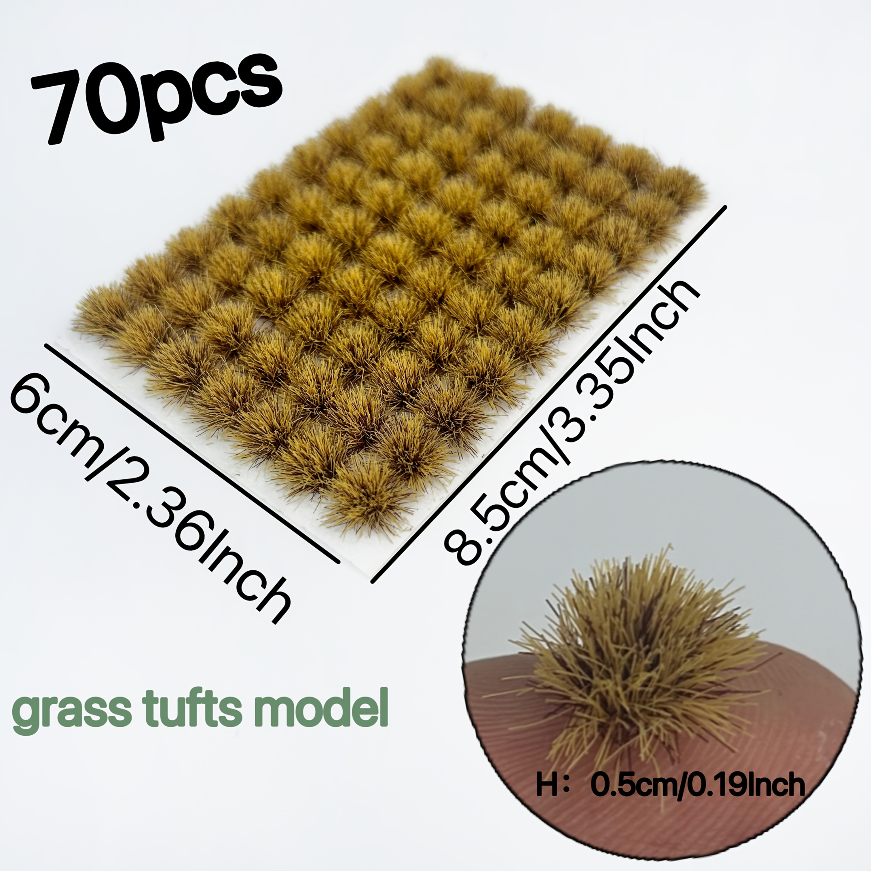 Image of 70pcs/bag Static Grass Model, Self-adhesive Flowers And Plants Static Grass Landscape Model Micro Bush Suitable For Train Landscape Railway Suitable For Landscape Design Artificial Turf Modeling