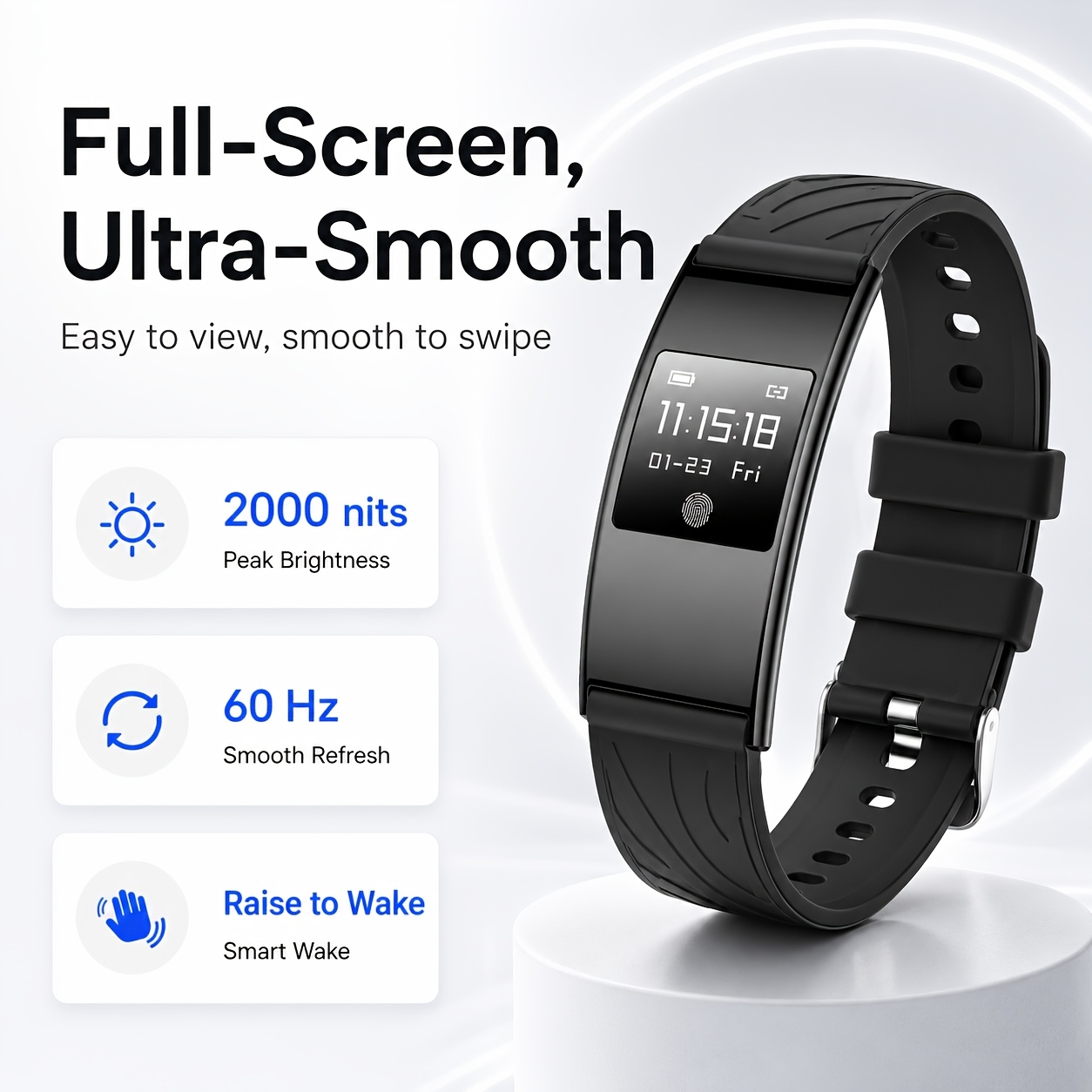 Ultra-Thin Smart Bracelet with Long Battery Life