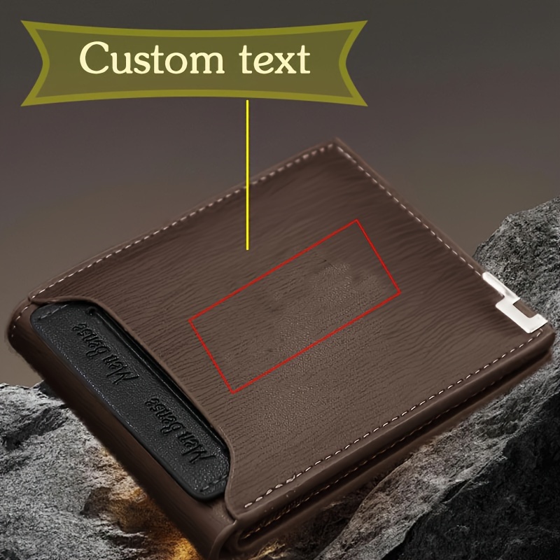 

Custom Engraved Men's Leather Wallet - Uv Laser Personalized, Ideal For Birthdays, Anniversaries, Father's Day & Christmas | In Deep & Brown