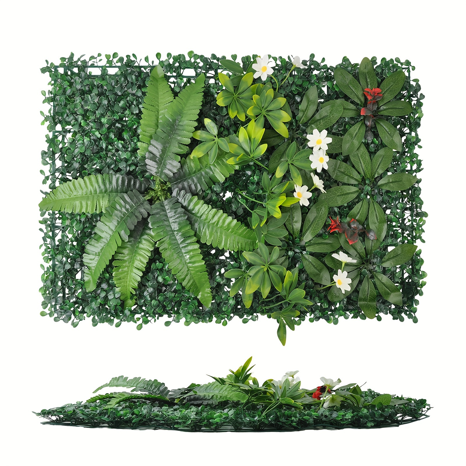 TEMU Panneau Mural de Plantes Artificielles, 60 X 40 Cm, Décoration Murale de Plantes Artificielles, Haie Artificielle pour Jardin, Terrasse,