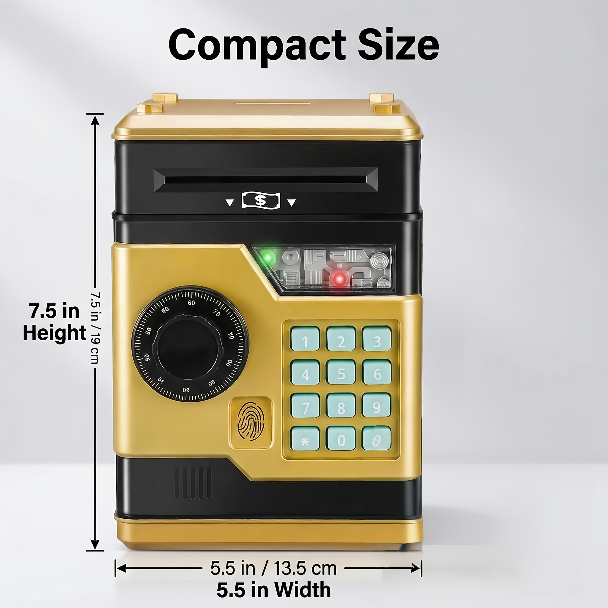 multi color electronic fingerprint password lock money bank durable abs material music and voice   electronic savings box kids atm cash and   perfect birthday christmas halloween hot gift for boys and girls kids toy savings jar