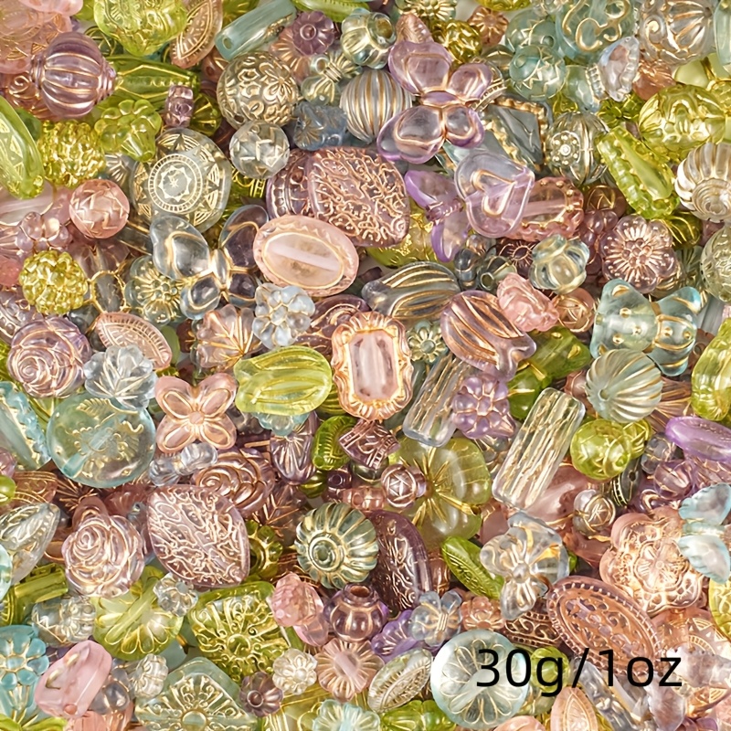TEMU 30g Assorted Acrylic Beads - Trendy 3d Colorful Coated Beads For Jewelry, Phone Charms, Bracelets, Hair Additions, And Crafts