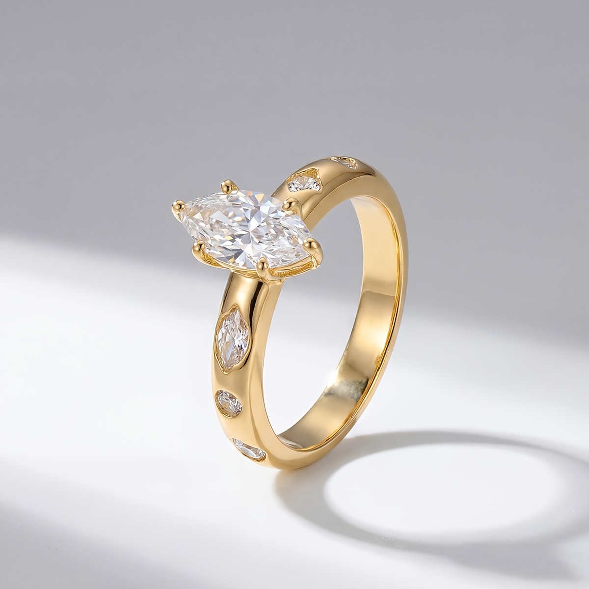 Women's Geometric Horse Eye Ring, Elegant Party Accessory